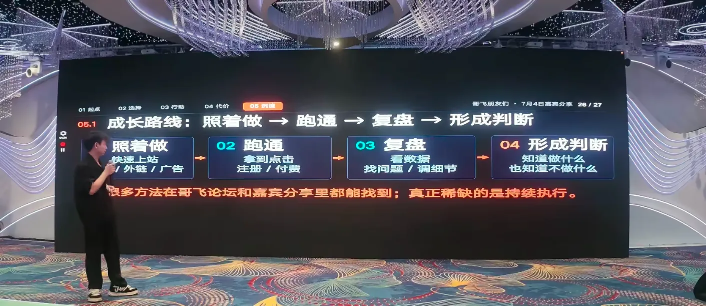 成长路线：照着做 → 跑通 → 复盘 → 形成判断