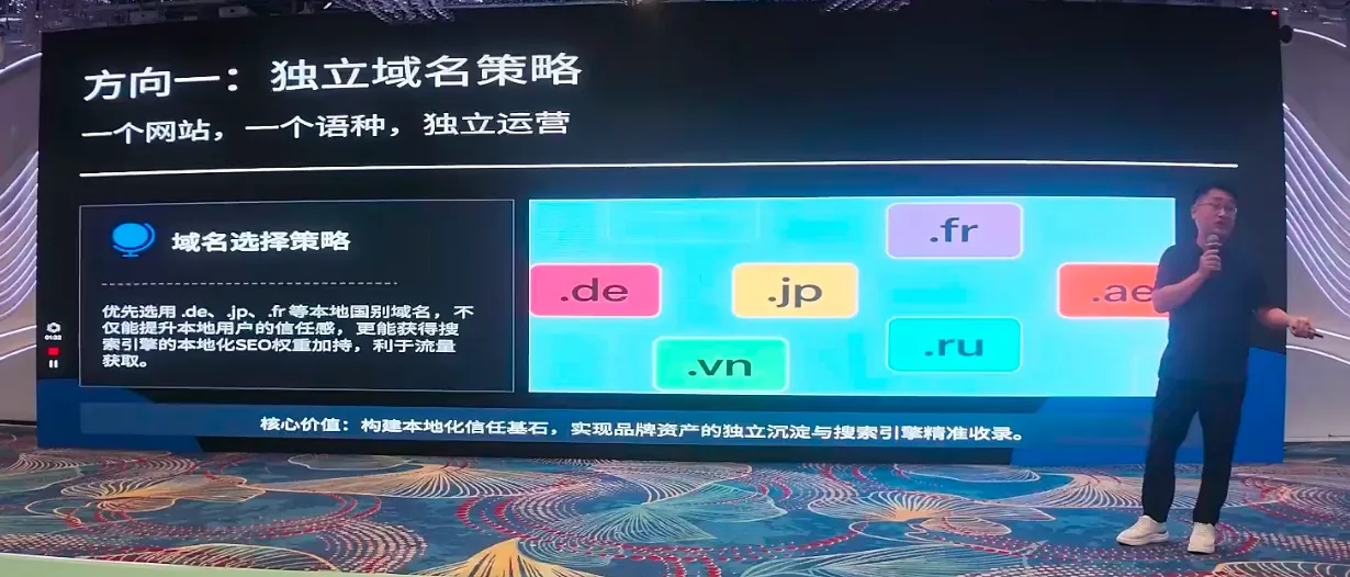 Direction I: Independent domain name strategy - Prioritize local country domain names such as.de /.jp /.fr