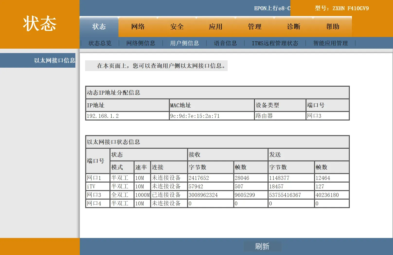 光猫用户信息