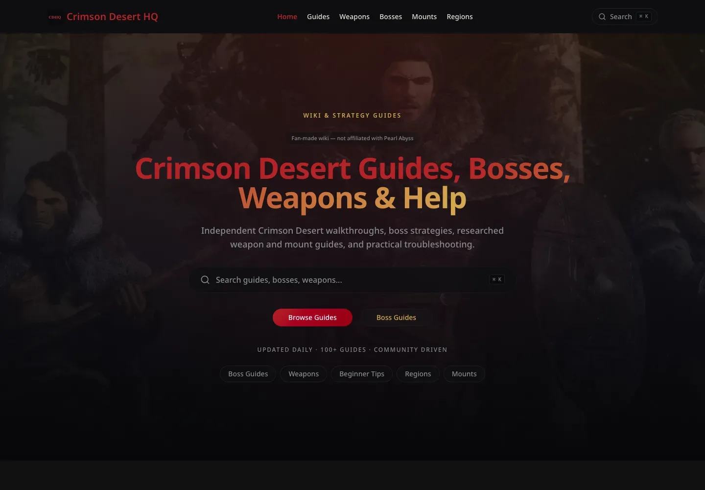 Current CrimsonDesertHQ homepage