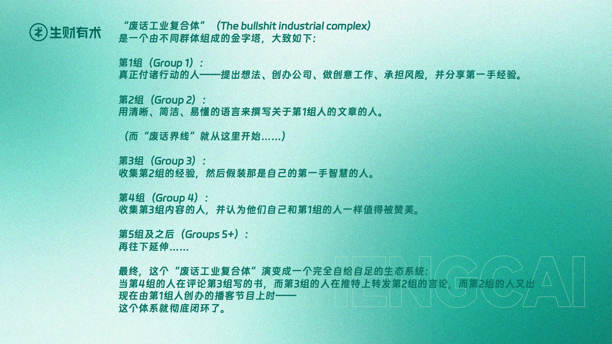 “废话工业复合体”分组模型中文说明